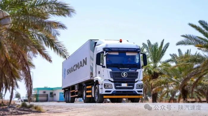 SHACMAN tractor with trailer operating in Saudi Arabia
