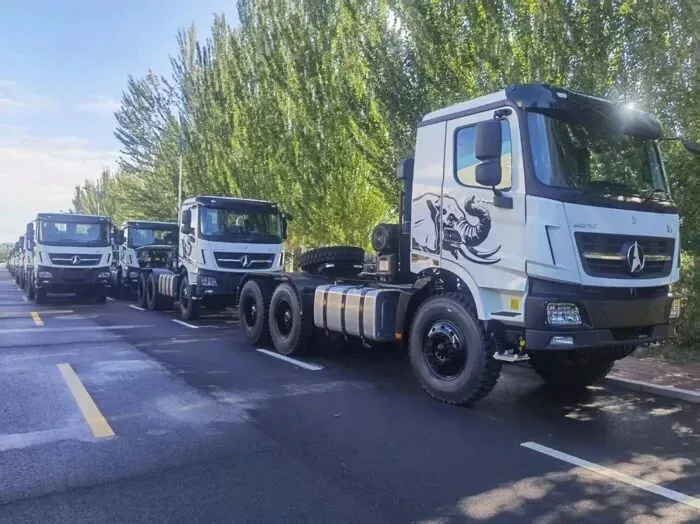 Beiben heavy trucks lined up for the Indonesia order