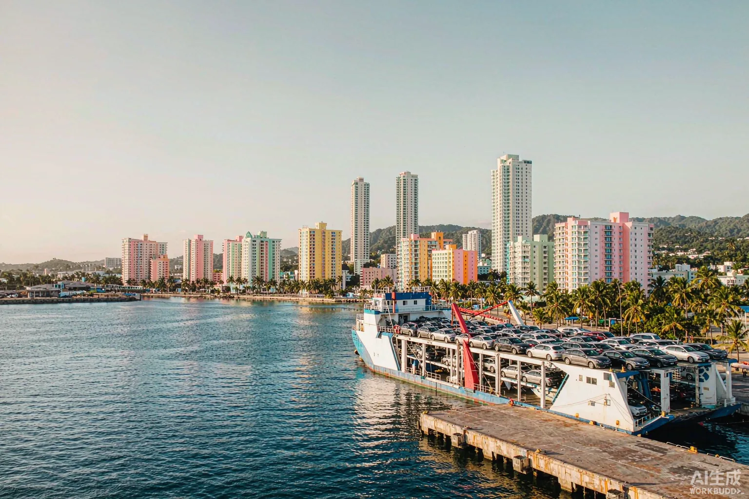 A car carrier ship docking with finished vehicles, representing consolidated vehicle exports from China to Venezuelan ports